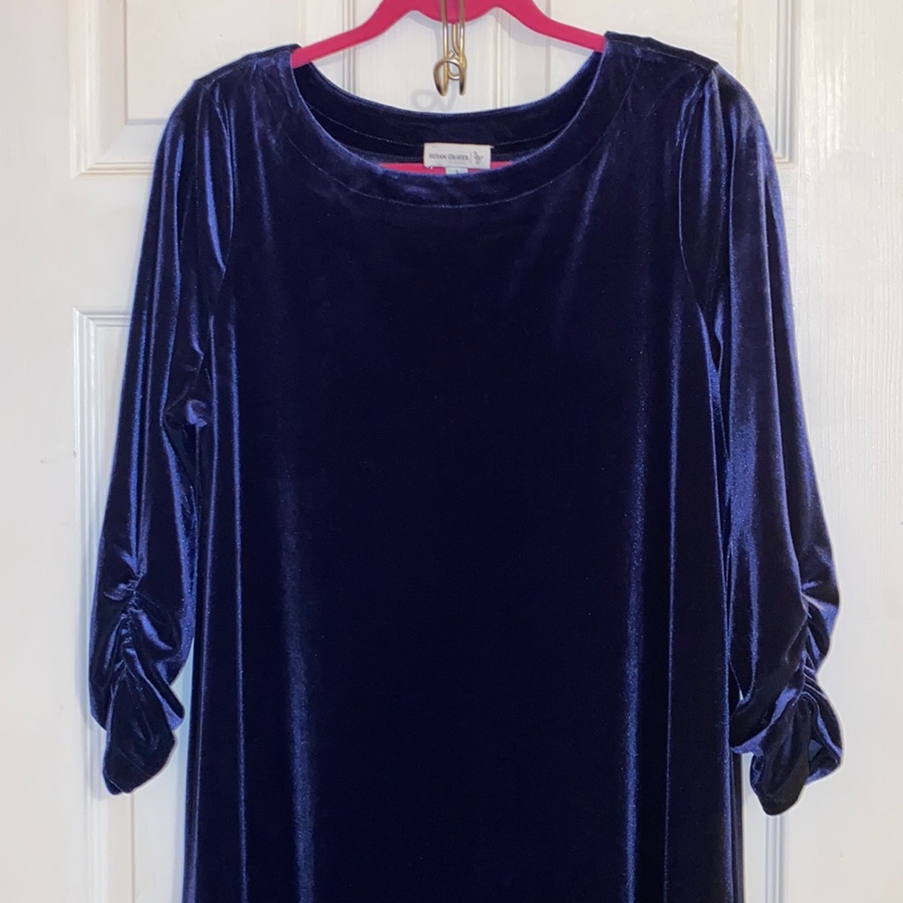 Susan Graver Dress SZ L. NWOT.Royal Blue.